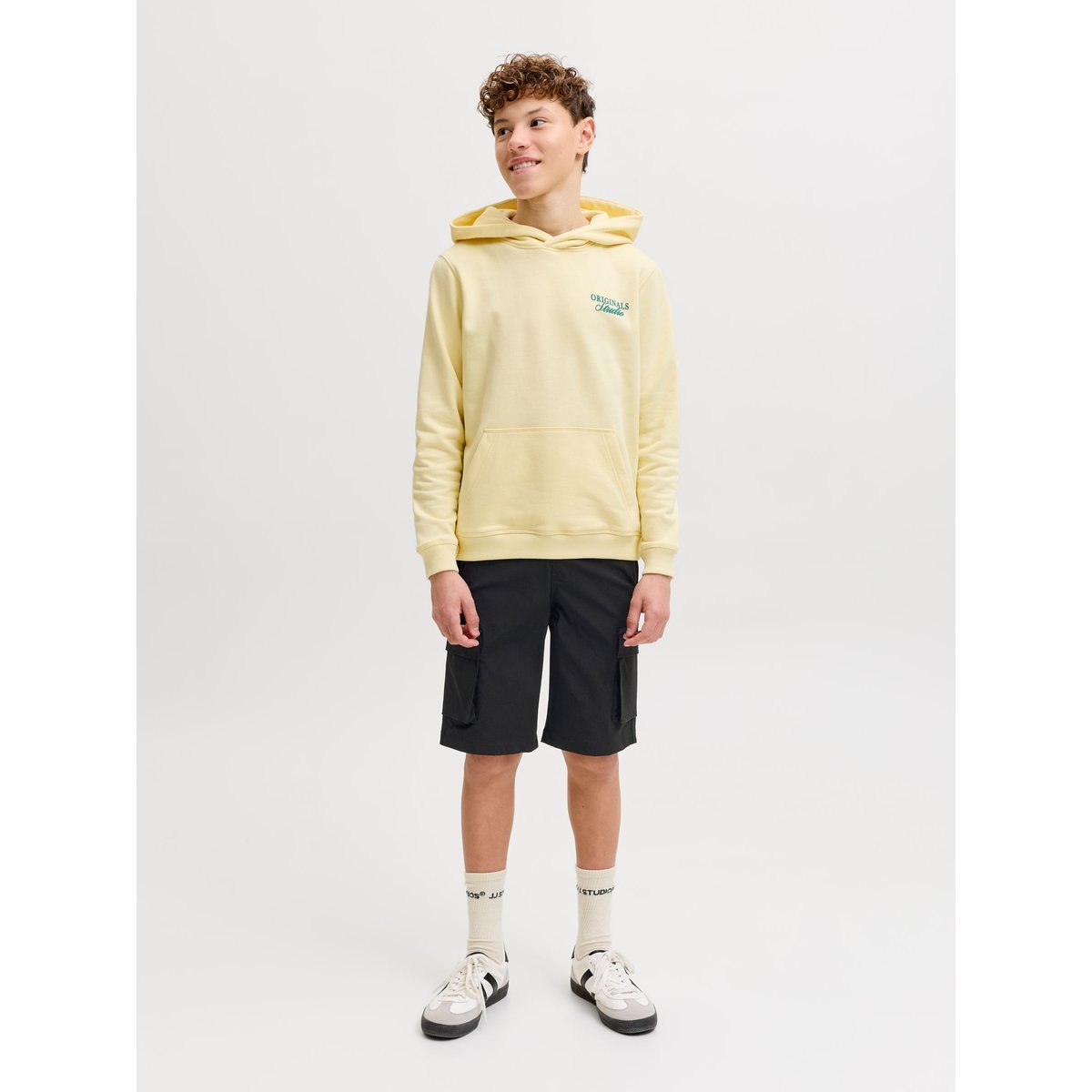 Short Cargo noire - black, JACK & JONES JUNIOR