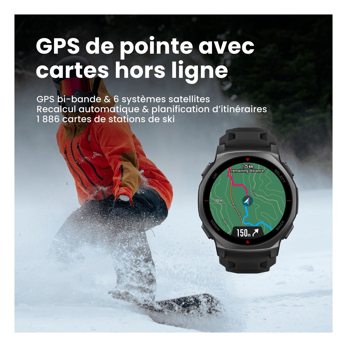 Montre sport T-Rex 3 Pro 44mm Arctic Gold gris, AMAZFIT