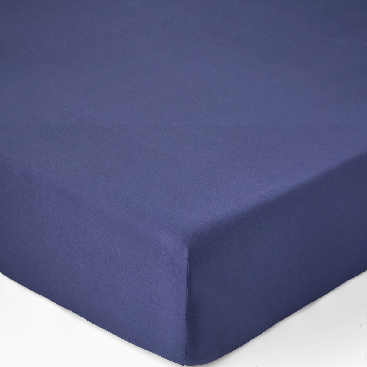 Drap housse uni, percale de coton, 100% coton bio GOTS ombre bleue, MONOPRIX
