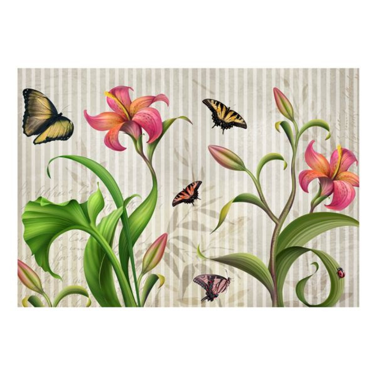 Papier peint intissé panoramique Fleurs Vintage - meadow vert, EDEN