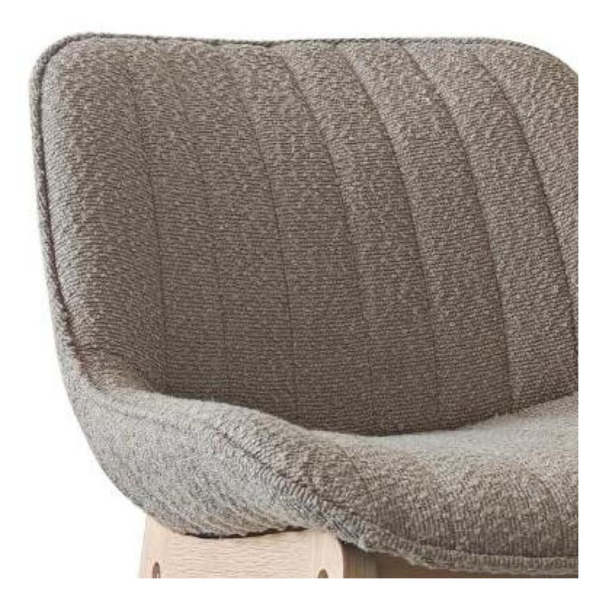Lot de chaises d'îlot et bar en chêne et assise tissu bouclette 65cm MILK | Lot de 4 taupe, MOB IN