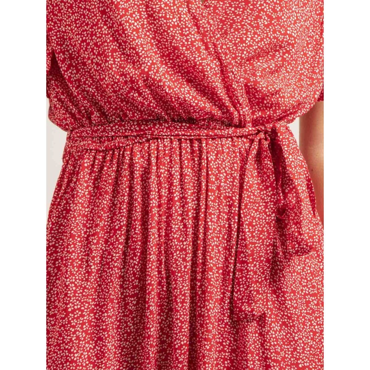 Robe Courte Motifs Ilofti rouge, DONA LISA