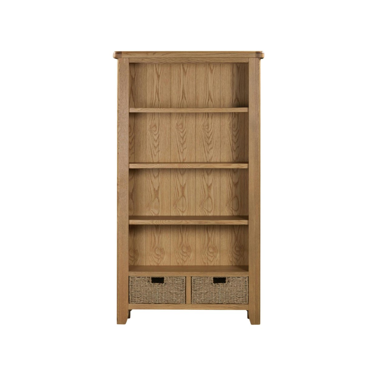 Bibliothèque chêne avec 2 paniers de rangement VALMONT bois naturel, PIER IMPORT
