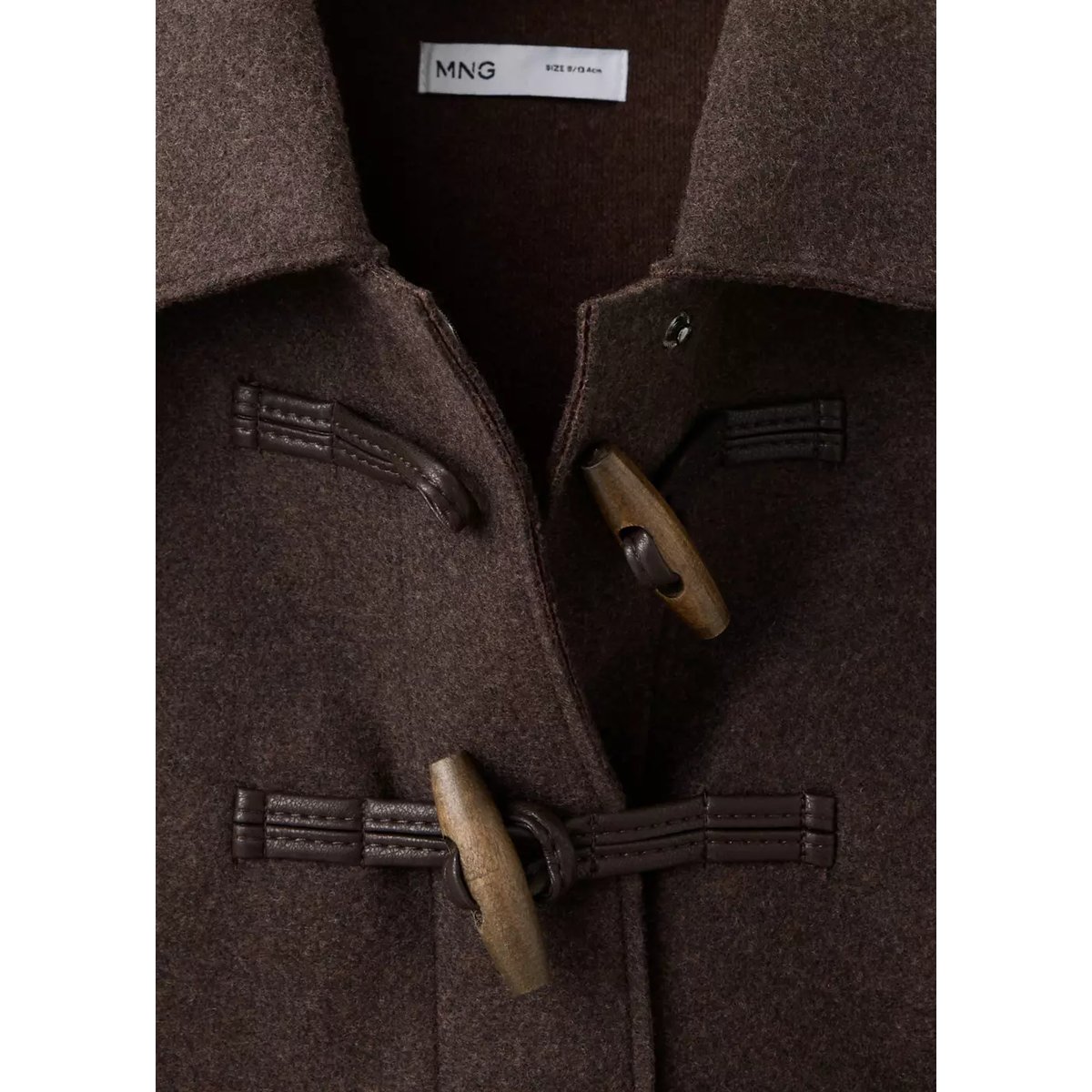 Manteau en drap avec boutons style duffle-coat chocolat, MANGO KIDS