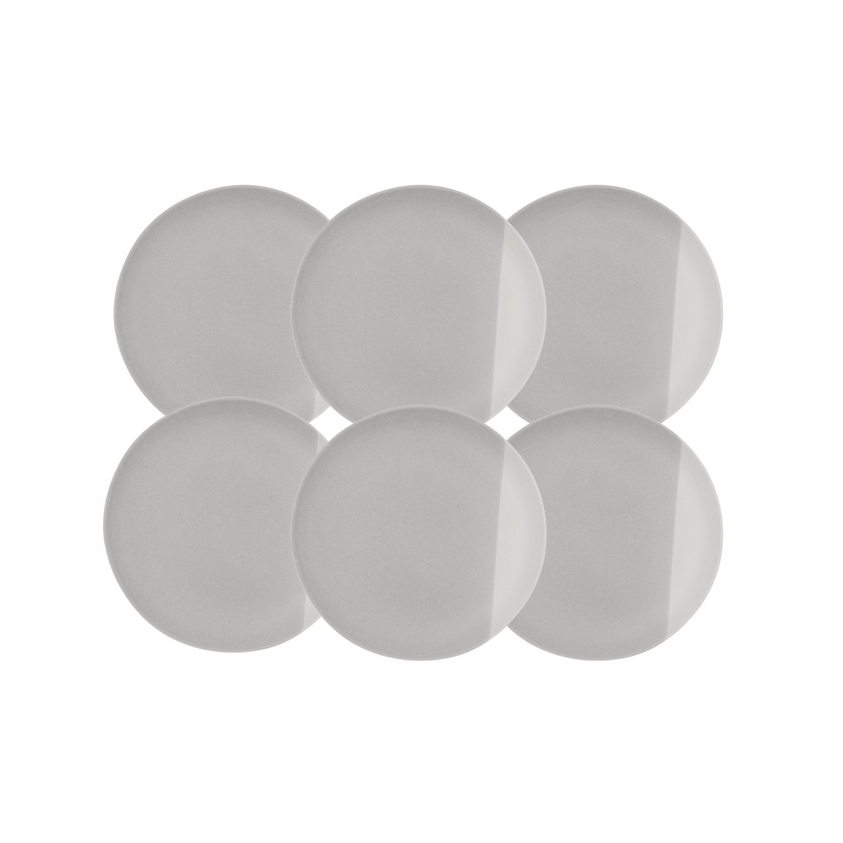 Lot de 6 assiettes à dessert, TERRE DE SIENNE gris, ARTIME