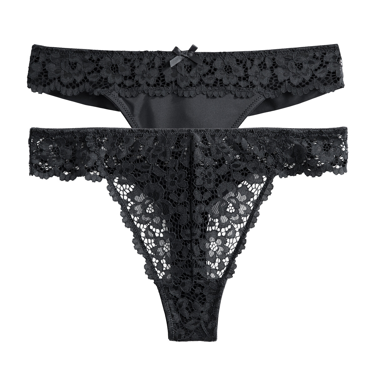 Pack of 2 Girofle Signatures Tangas black, LA REDOUTE COLLECTIONS