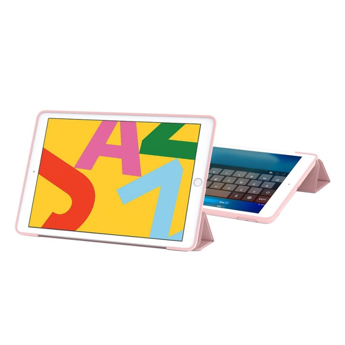 Etui Smart Cover à rabat avec support pour iPad 10.2 (2019-2021) rose, EVETANE