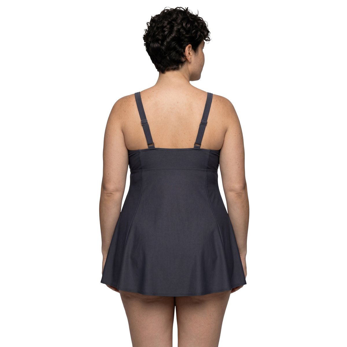 Robe de bain à pois, bonnets souples marine, ULLA POPKEN