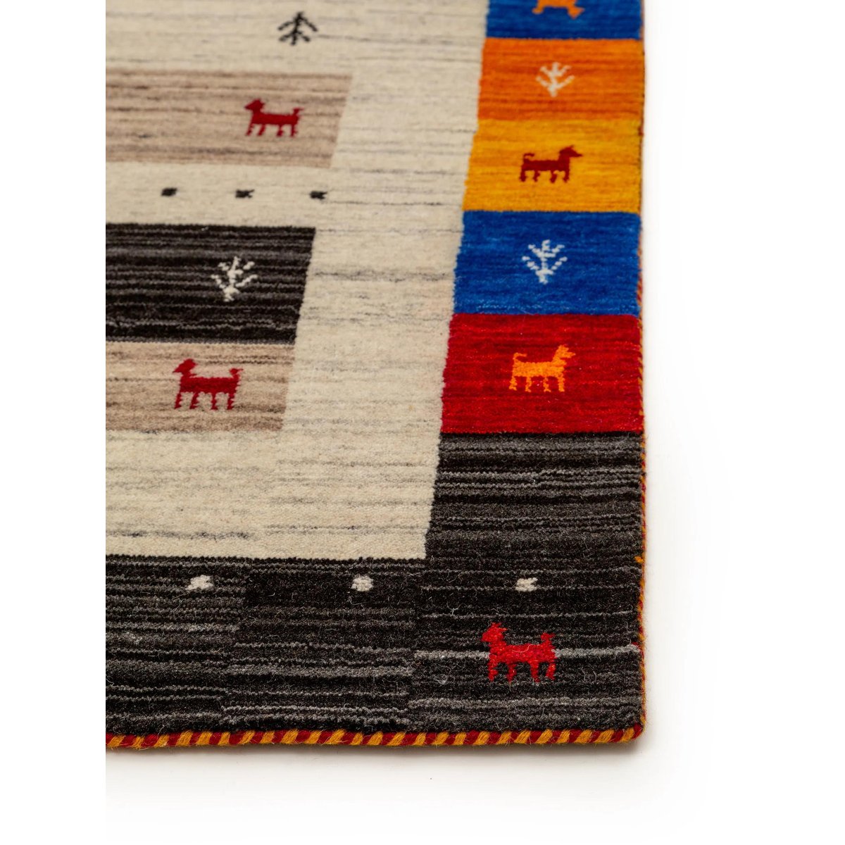 Tapis de couloir en laine tissé main JAMAL multicouleur, BENUTA