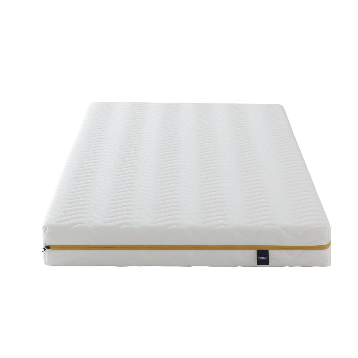 Ensemble matelas mousse, sommier et pieds Aurore 200 blanc, SOMEO