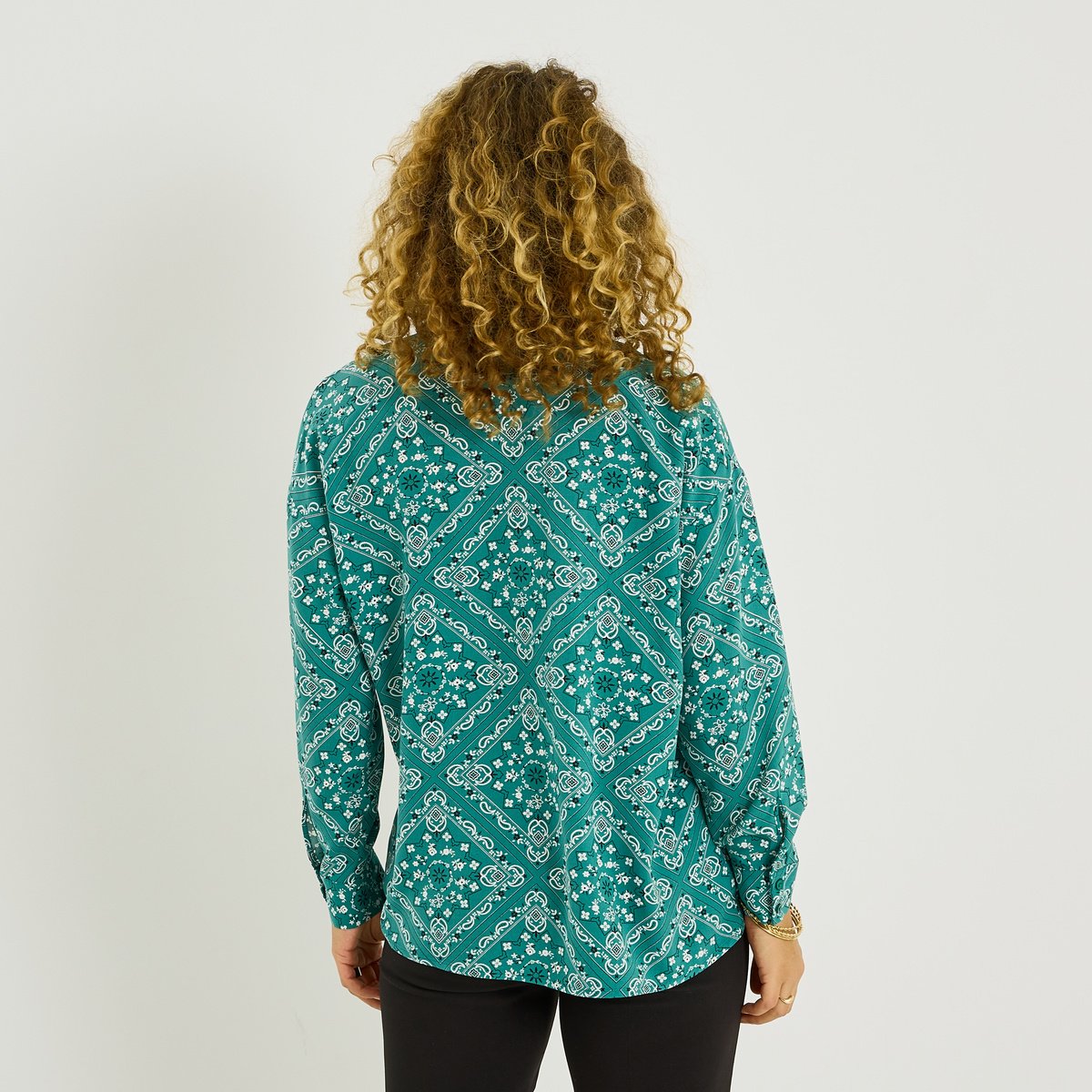Chemise oversize imprimée vert, GRAIN DE MALICE