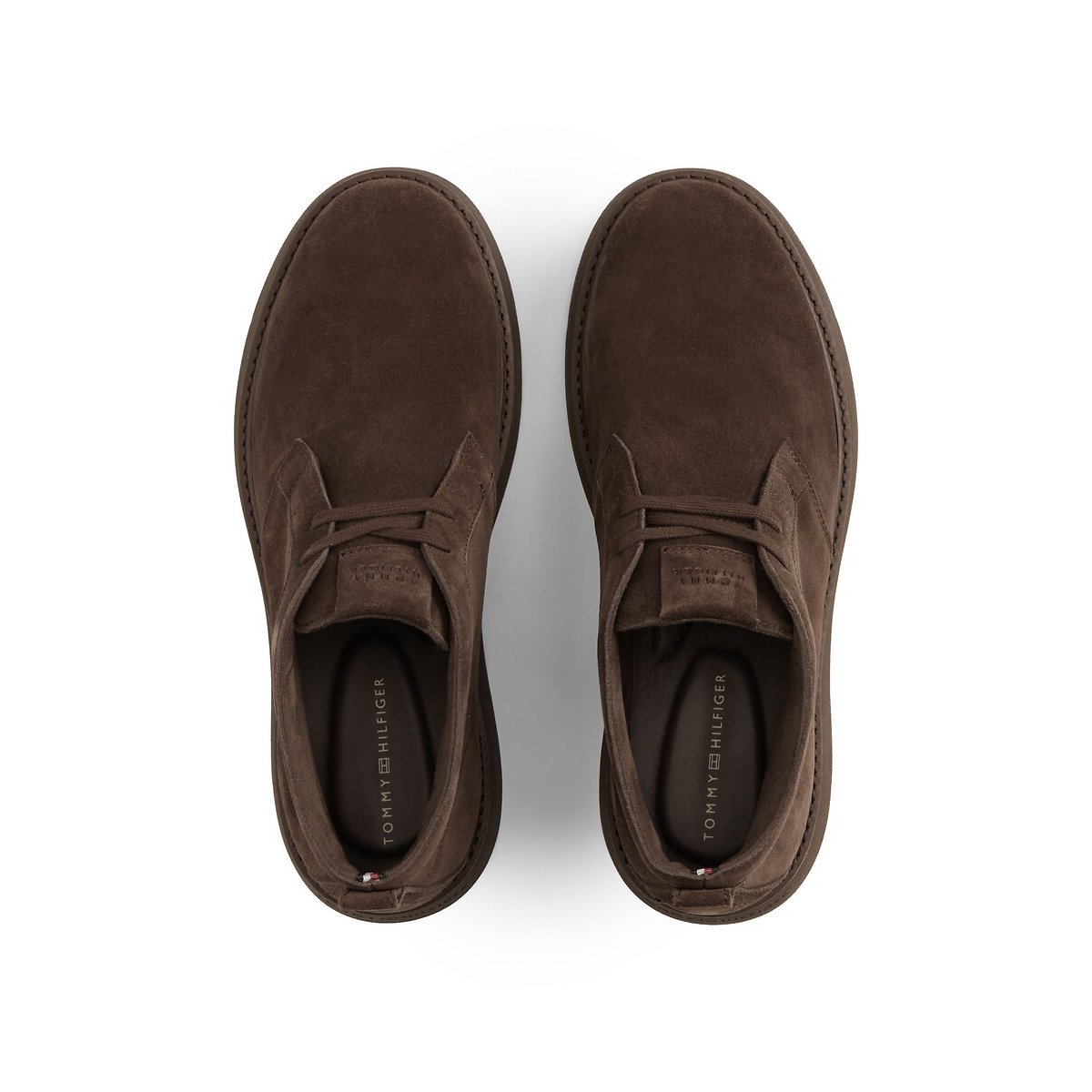 Sapatos chukka em pele camurça castanho escuro, TOMMY HILFIGER