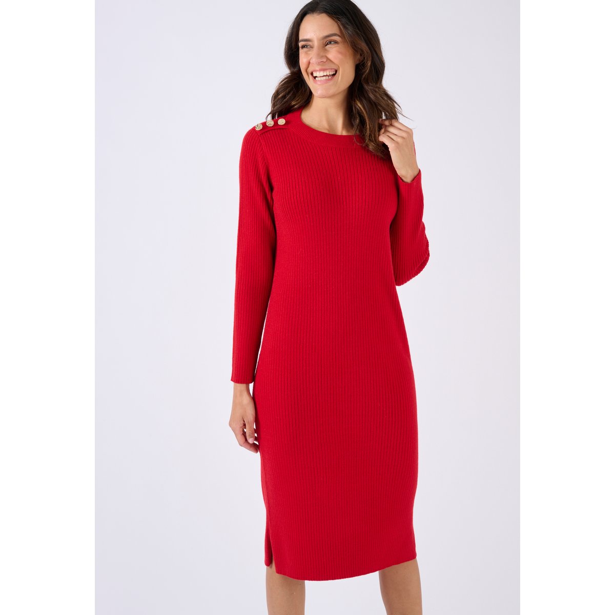 Robe en tricot Thermolactyl rouge, DAMART