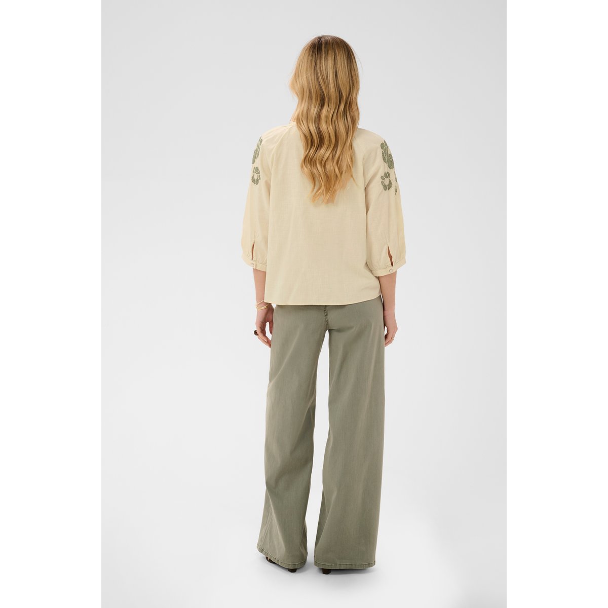Blouse à manches longues beige bleached sand, CREAM