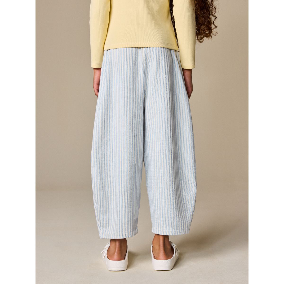 Pantalon ample texturé rayures bleues, NEXT