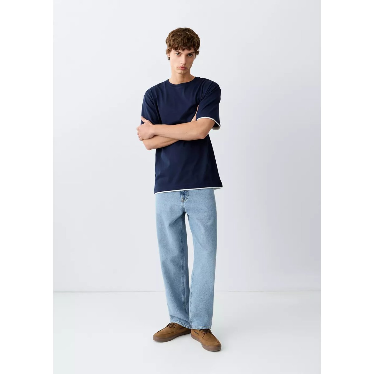 Jean relaxed-fit bleu moyen, MANGO TEEN