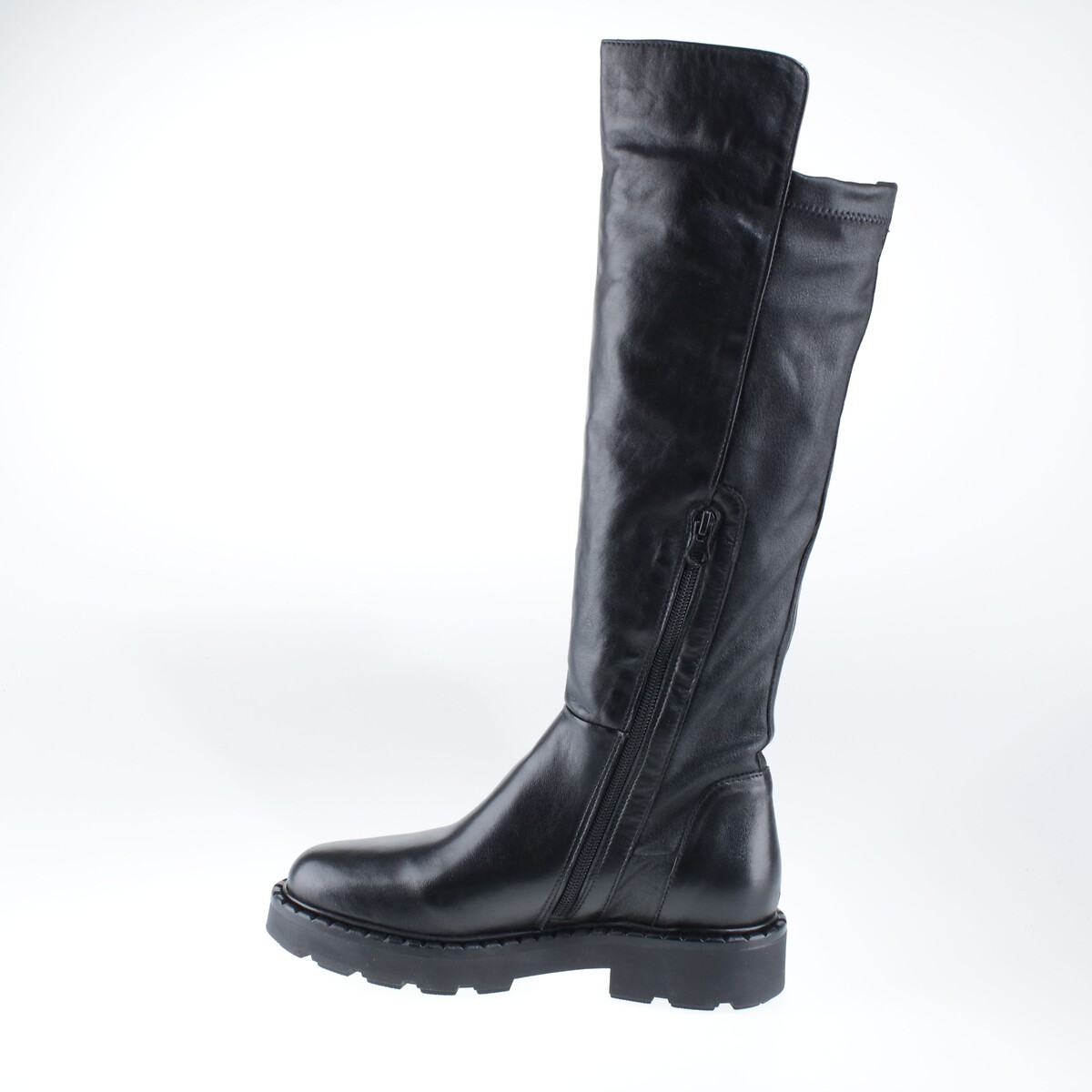 Botas elásticas de piel negro, MJUS