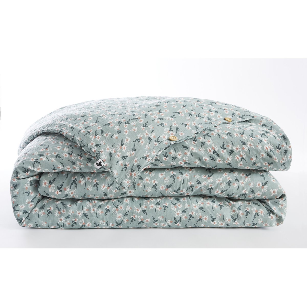 Housse de couette Gaze Coton Marguerite bleu, EDEN