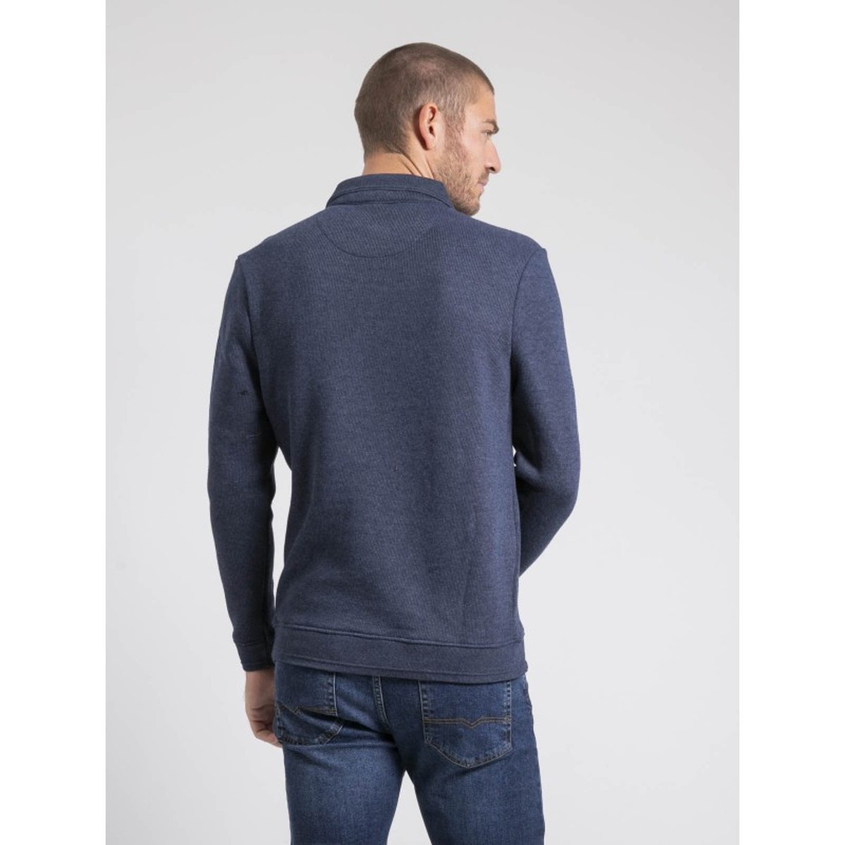 Pull Fin Col Polo Wamitol bleu marine, RITCHIE