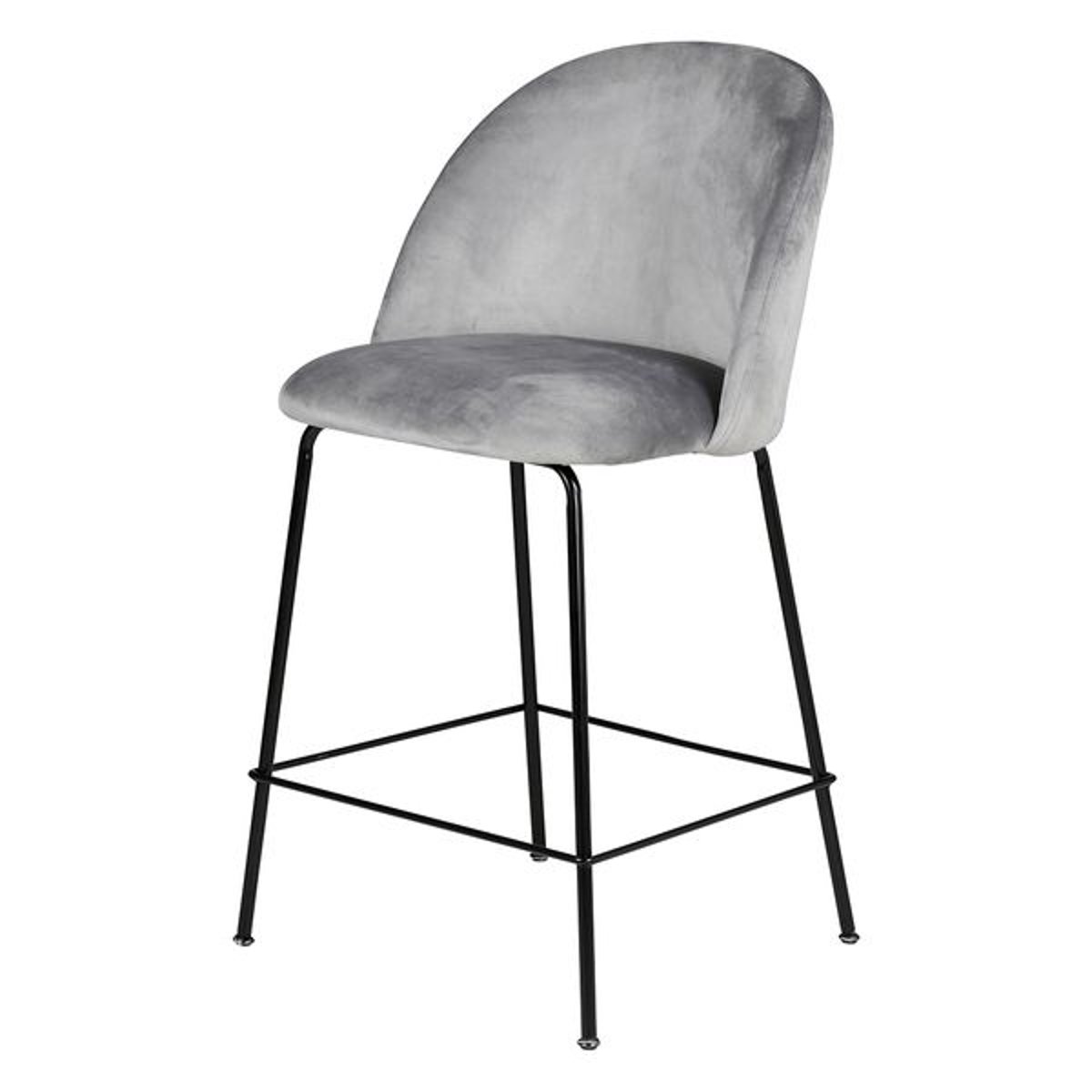 Chaise snack velours gris clair, ZAGO