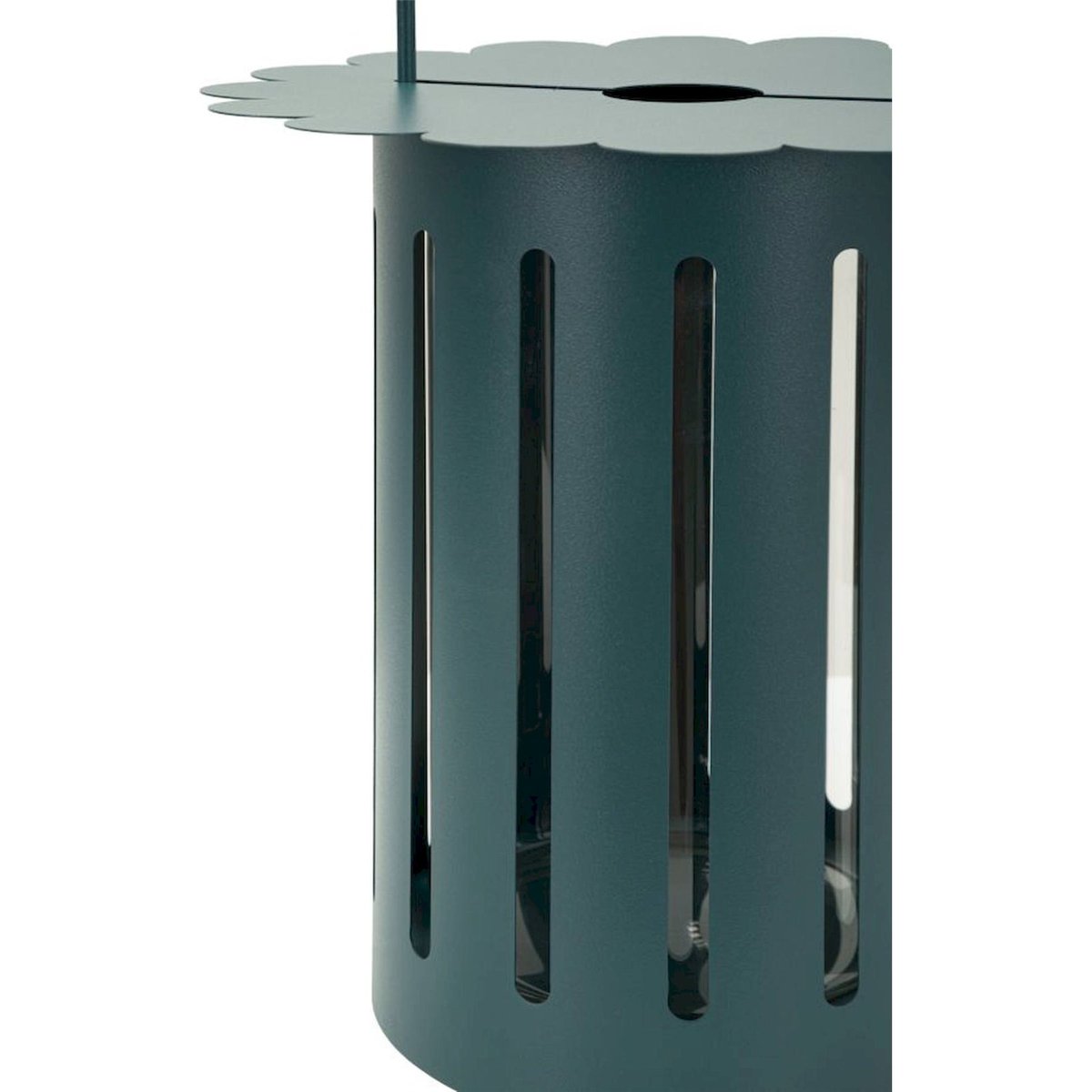 Lanterne en métal et verre découpes graphiques bleu pétrole, RECOLLECTION