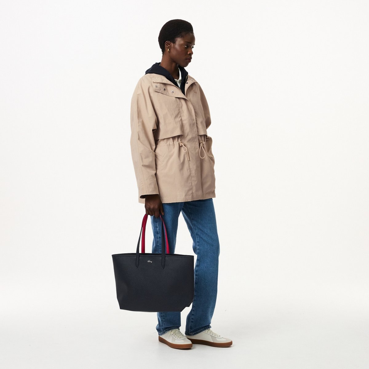 Parka mi-longue oversize déperlante beige-x6f, LACOSTE