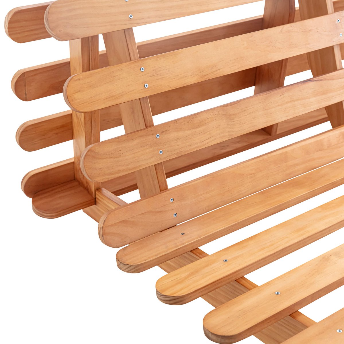 Ensemble matelas futon en coton et structure en bois massif naturel ecru, TERRE DE NUIT
