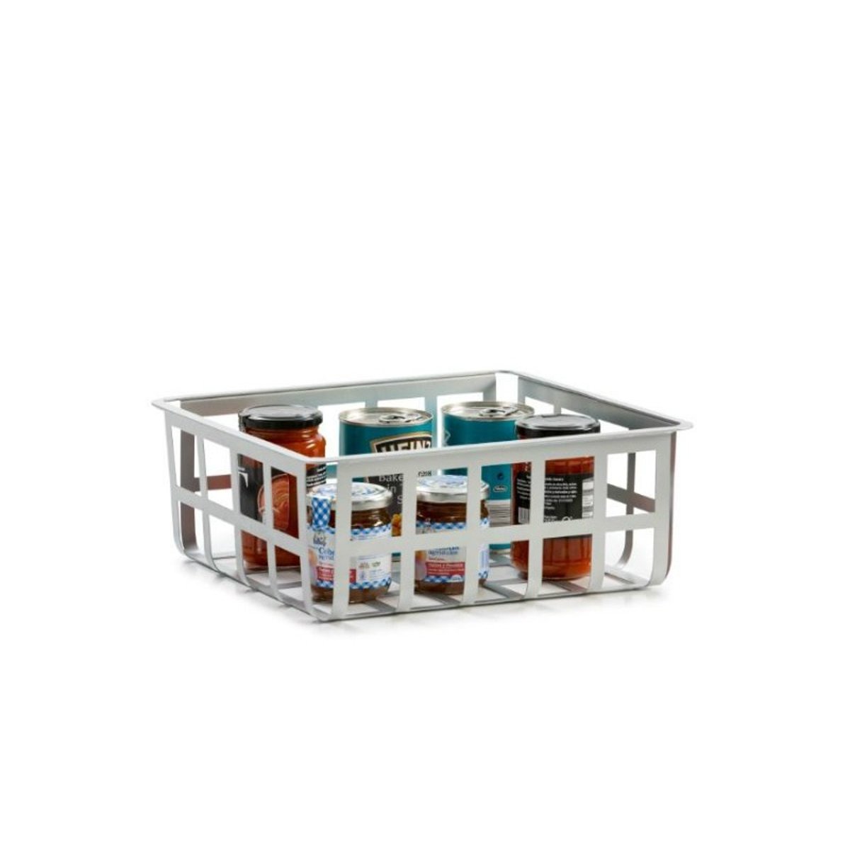 Panier de rangement et décoratif en métal, taille moyenne, ZESTA gris, DON HIERRO