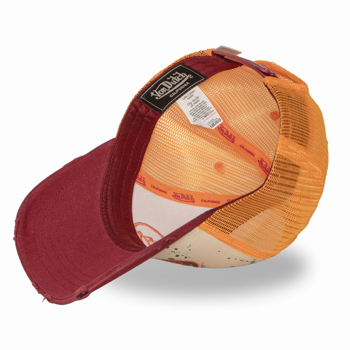 Casquette Trucker TAG beige/orange/bordeaux/noir, VON DUTCH