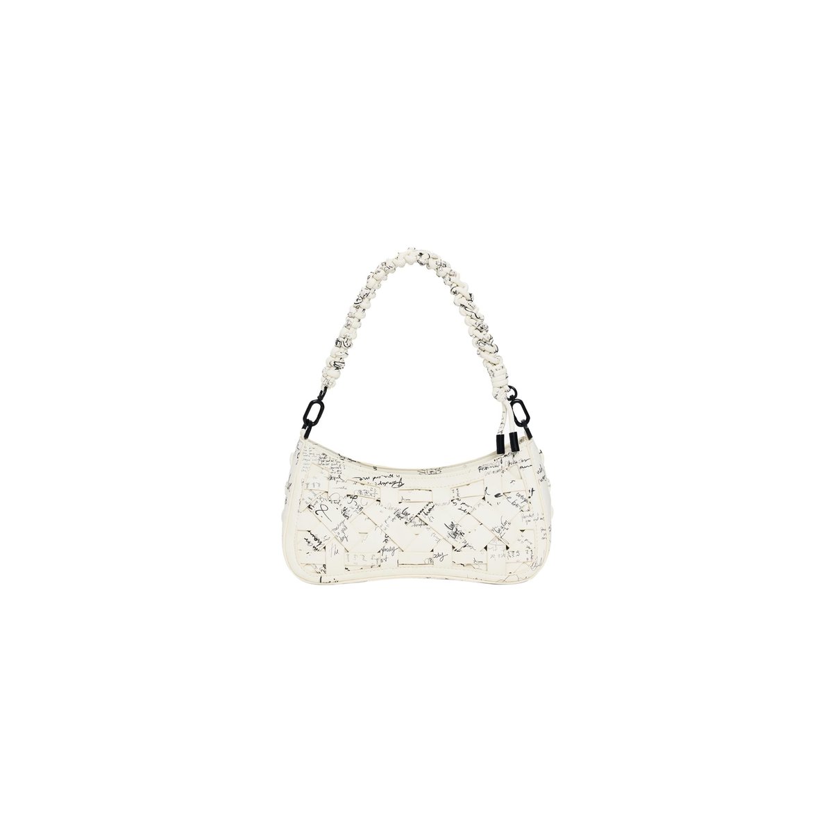 Sac petit tressé lettering beige, DESIGUAL