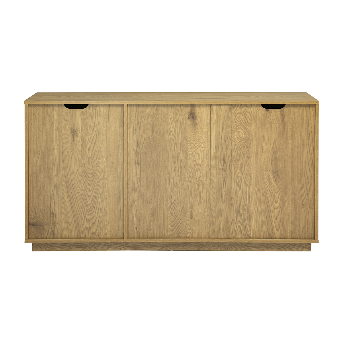 Buffet scandinave finition bois clair chêne 3 portes L140 cm MILLOR couleur unique, MILIBOO