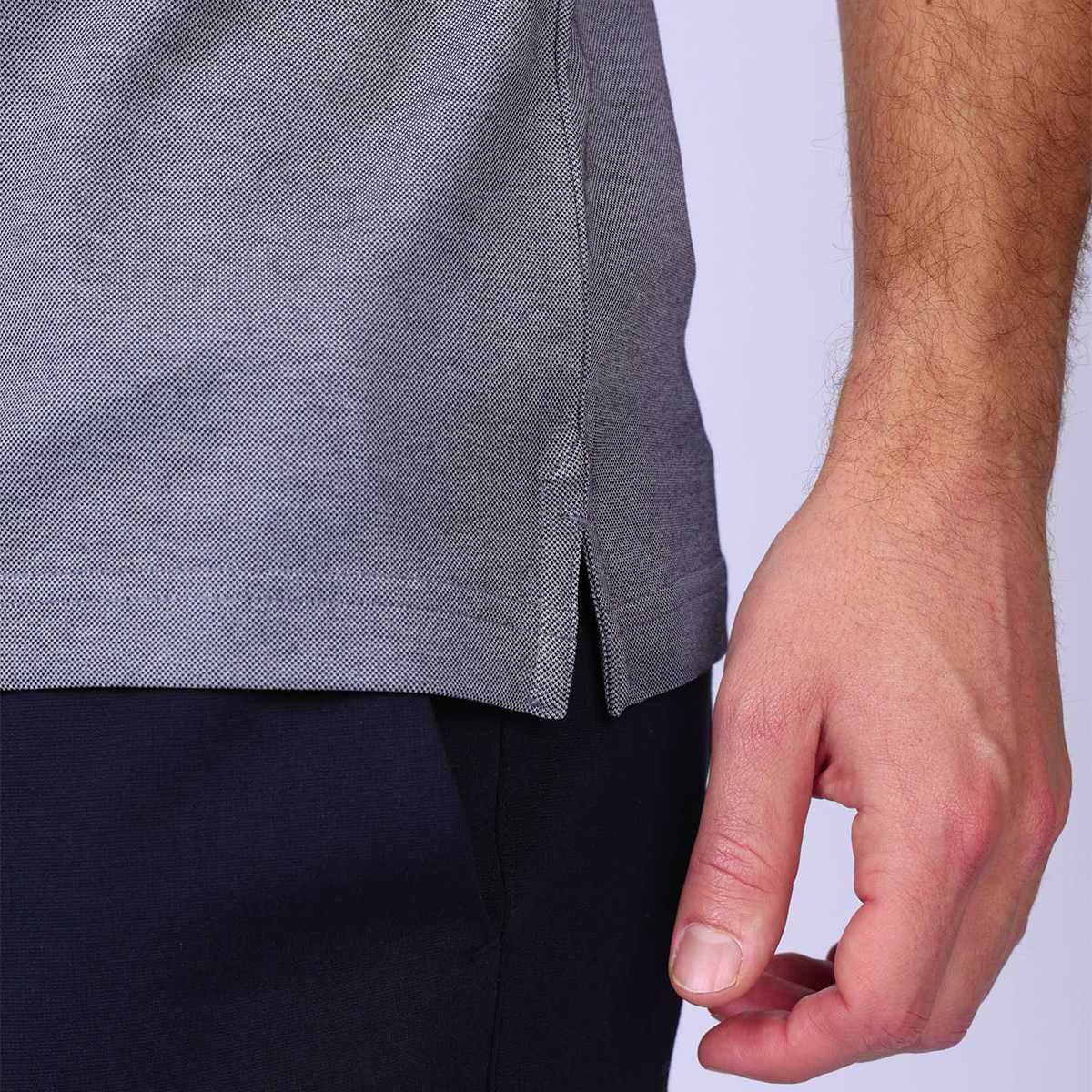 Polo bicolore chiné bleu marine, MISE AU GREEN