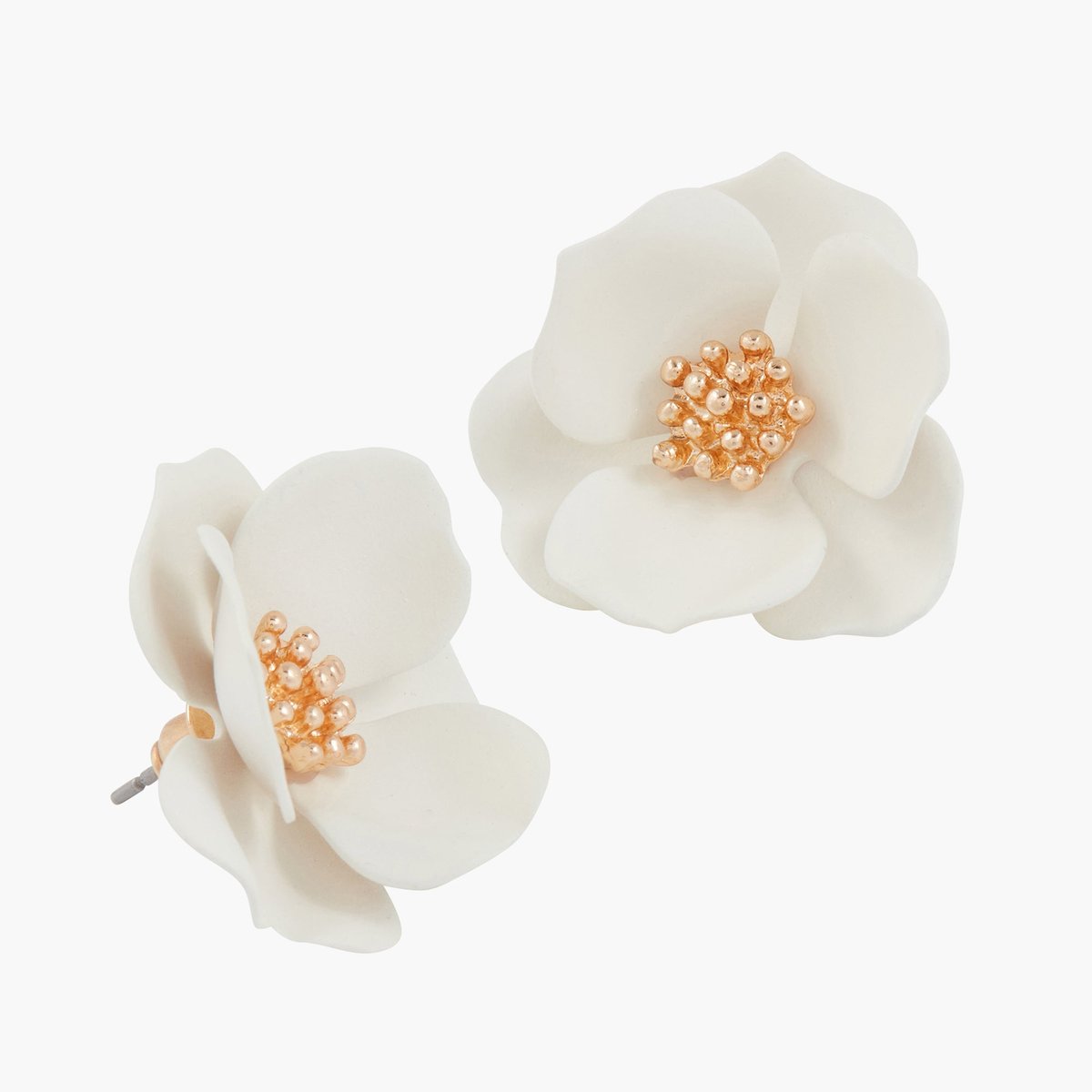 Boucles d'oreilles fleurs blanches blanc, BALABOOSTE
