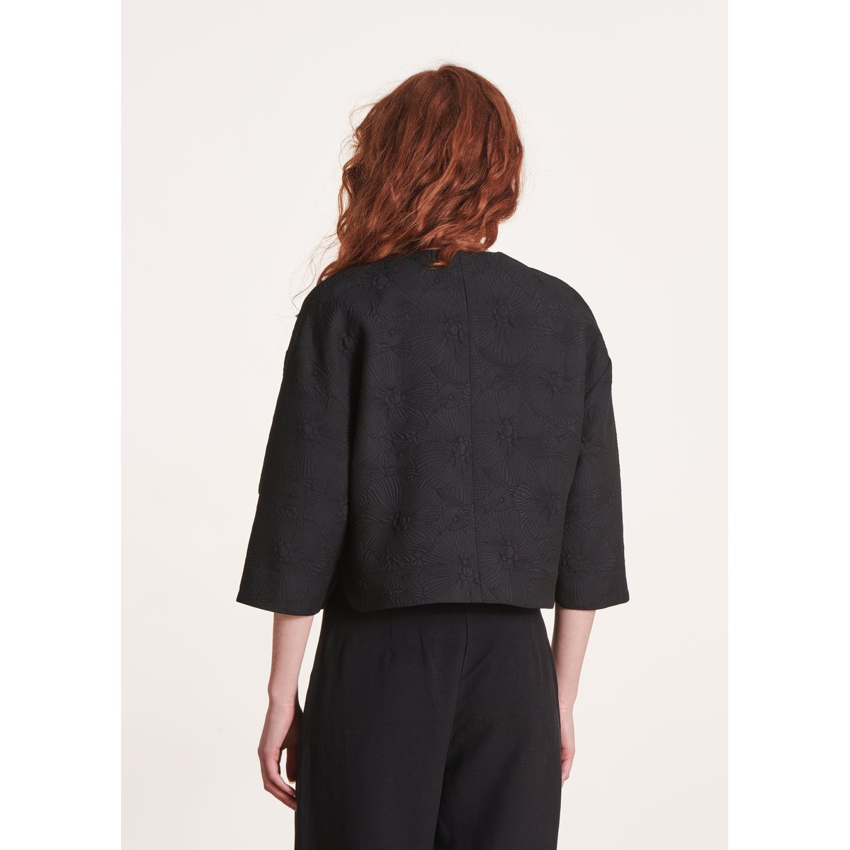 Veste courte manches 3/4 noir, LA FEE MARABOUTEE