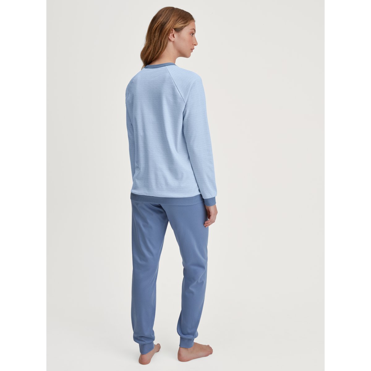Pyjama à bords côtés manches longues Coton MIDNIGHT STRIPES scandinavian, CALIDA
