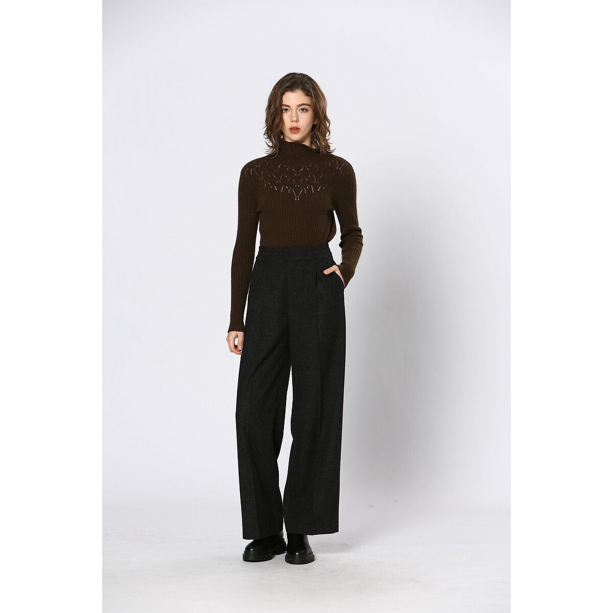 Pantalon large noir, SEE U SOON