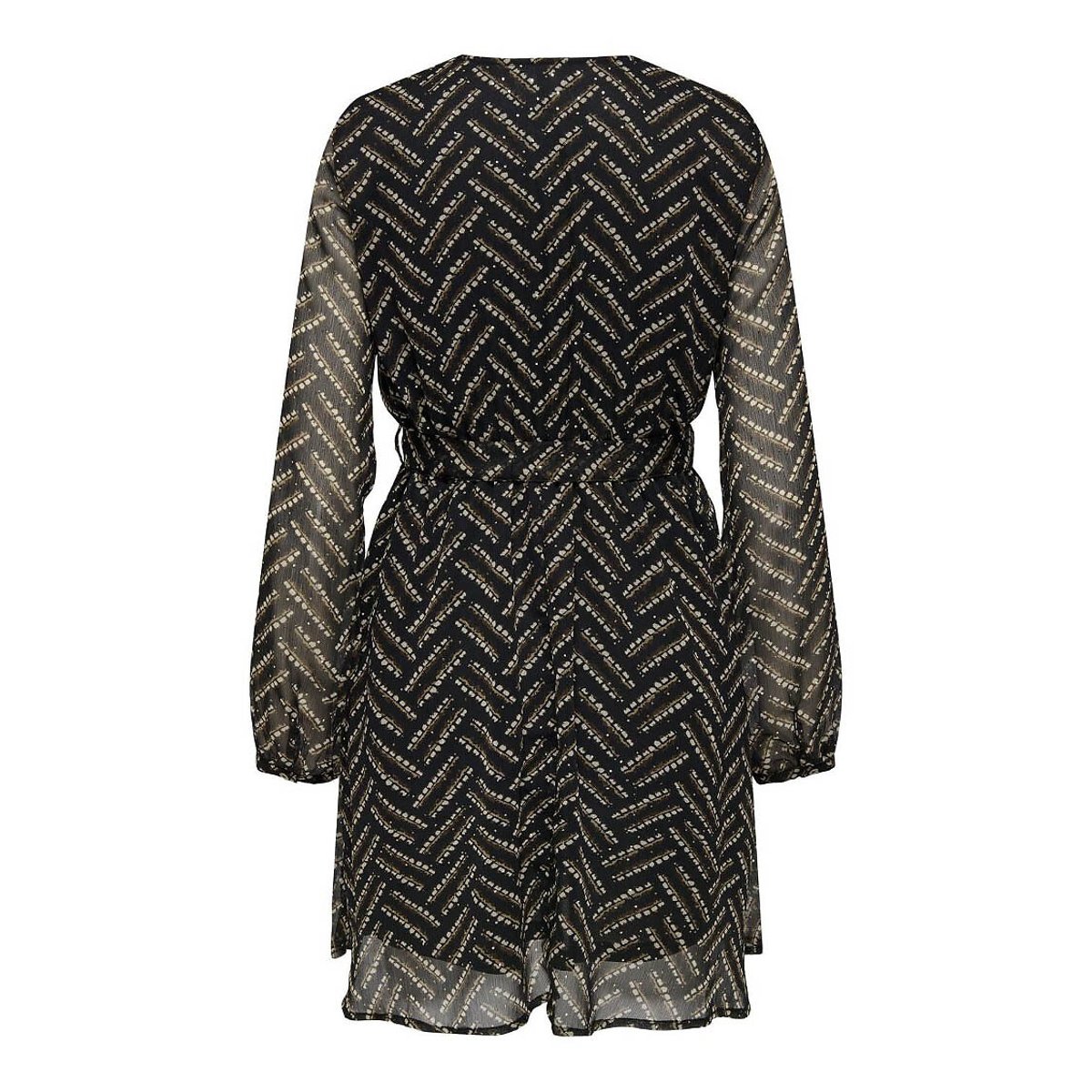 Robe courte imprimée à nouer imprimé noir, ONLY