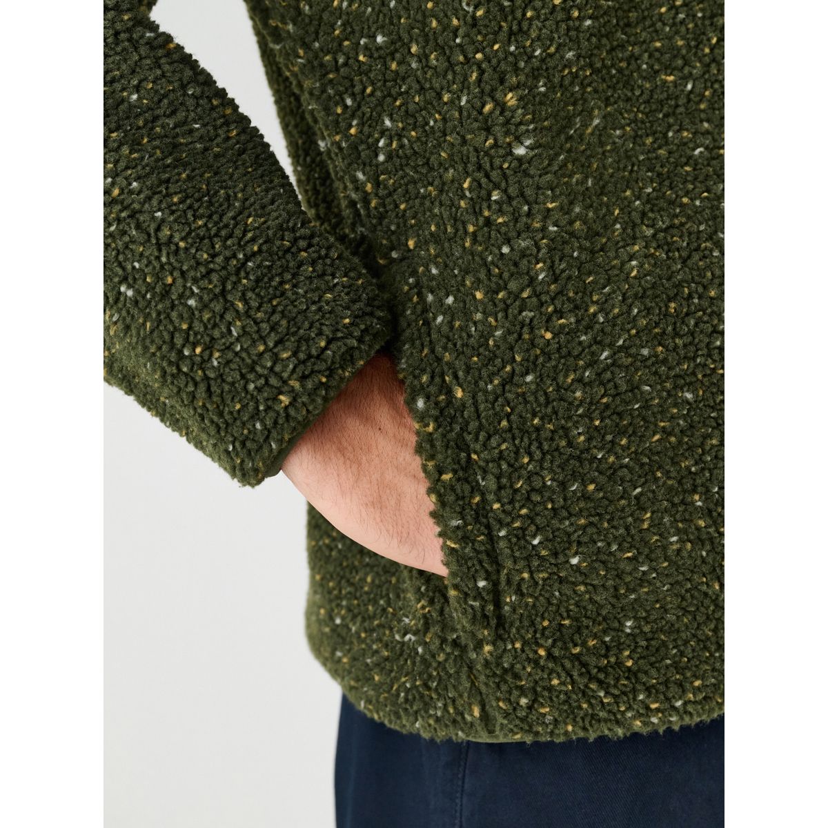 Veste polaire en peau lainée kaki vert nep, NEXT