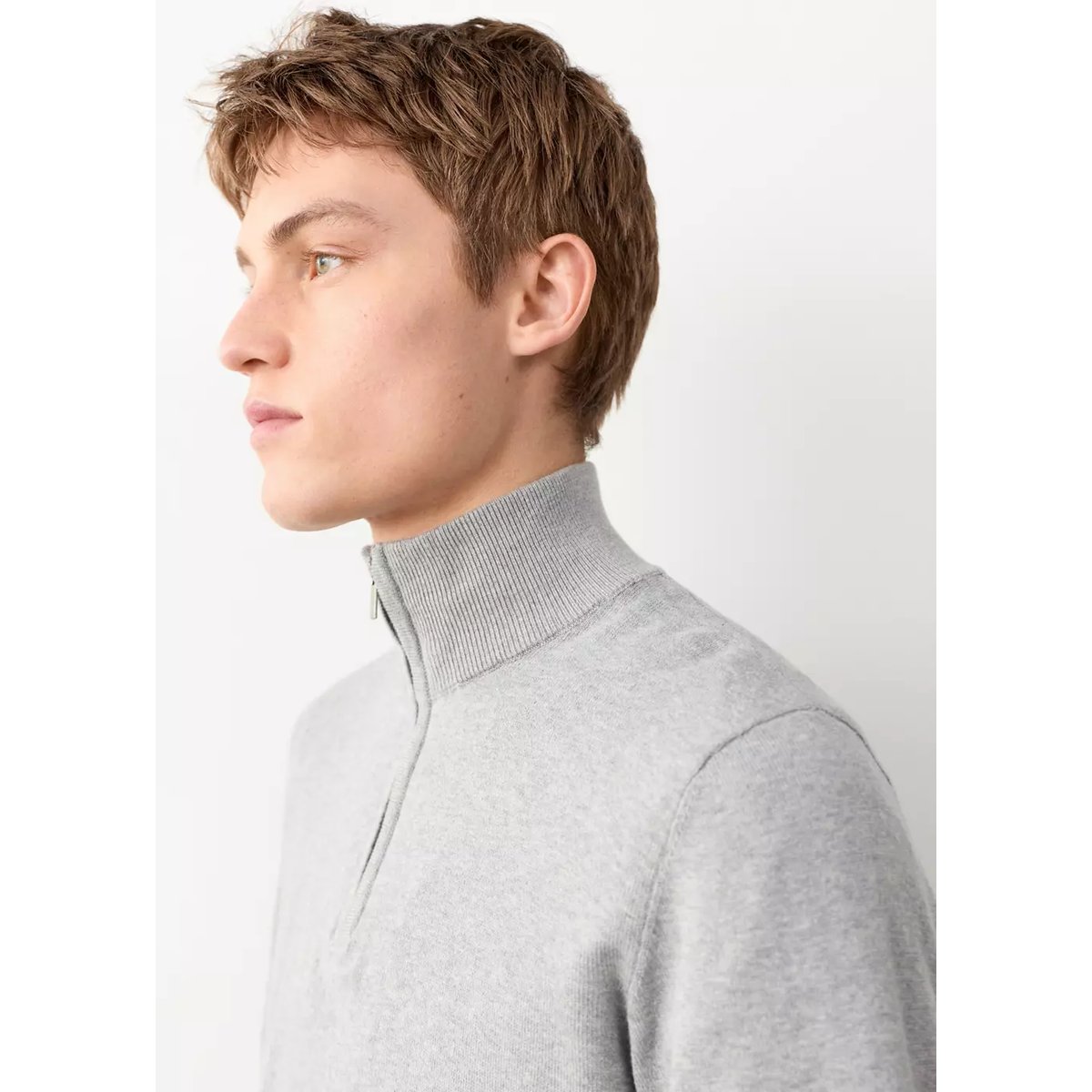 Pull-over col montant gris chiné moyen, MANGO TEEN
