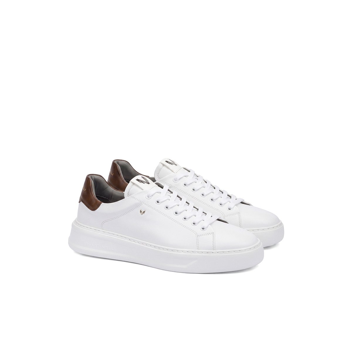 Baskets cuir Sullivan blanco, MARTINELLI