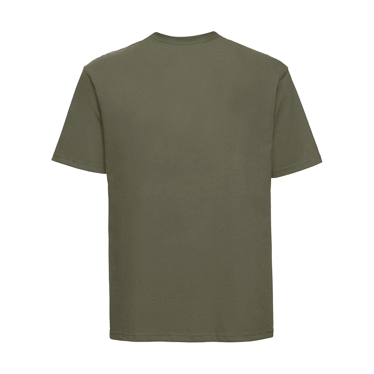 T-shirt uni manches courtes en coton CLASSIC vert olive, RUSSELL