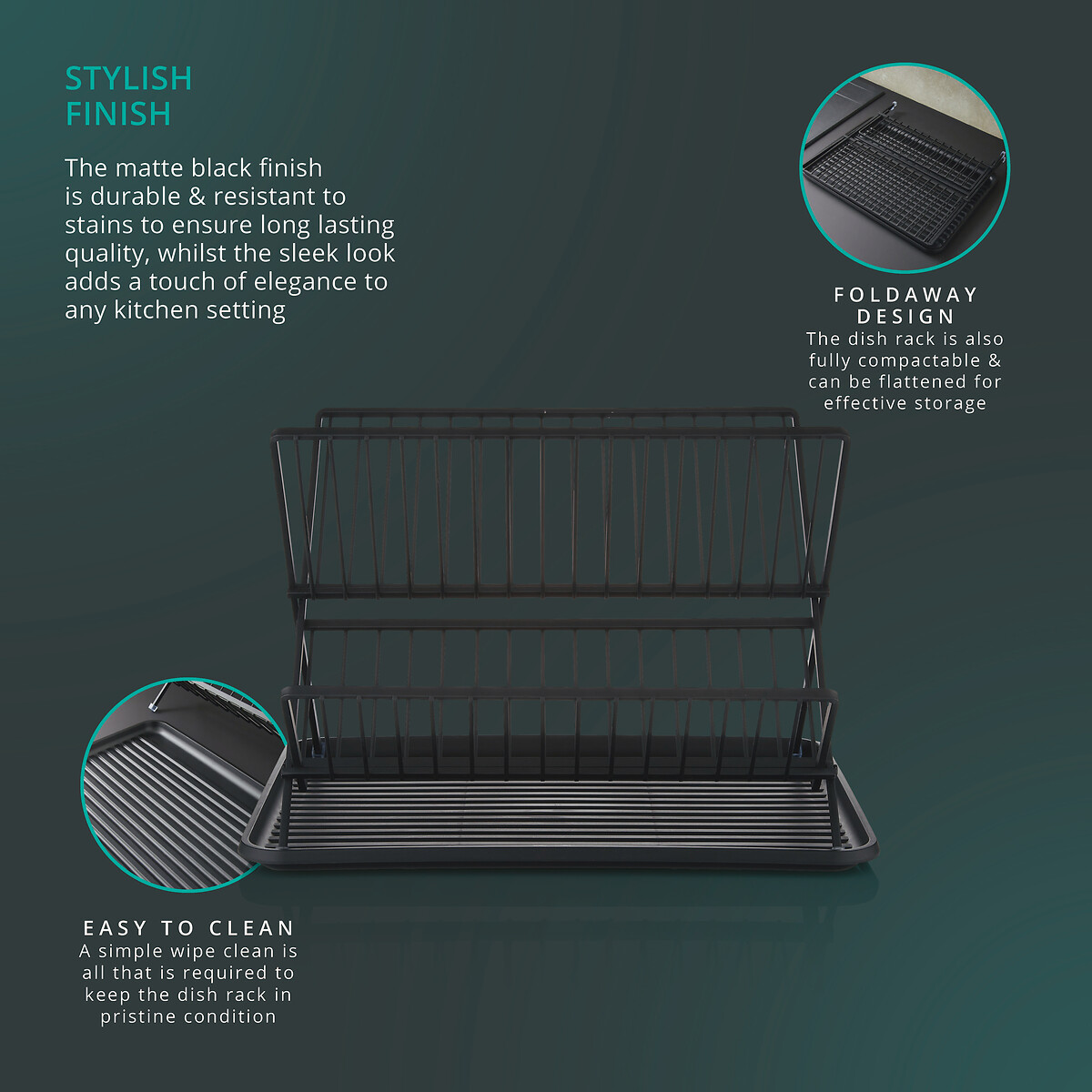 Stealth 15-Plate Dish Rack black, SWAN