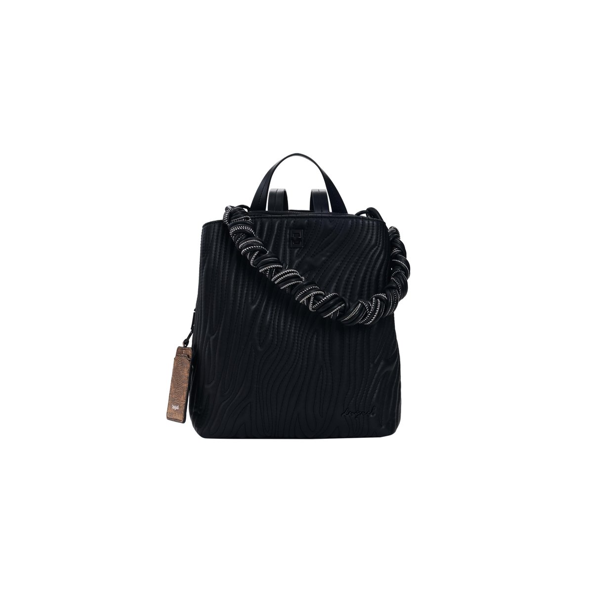 Petit sac à dos à relief noir, DESIGUAL