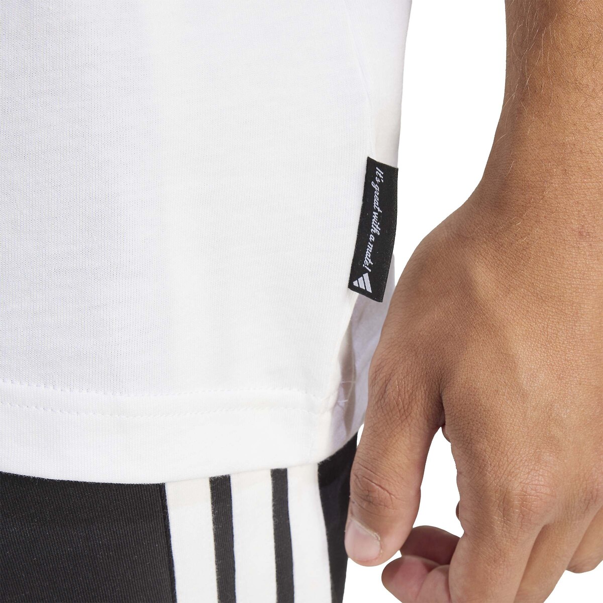 T-shirt col rond manches courtes imprimé blanc, ADIDAS SPORTSWEAR