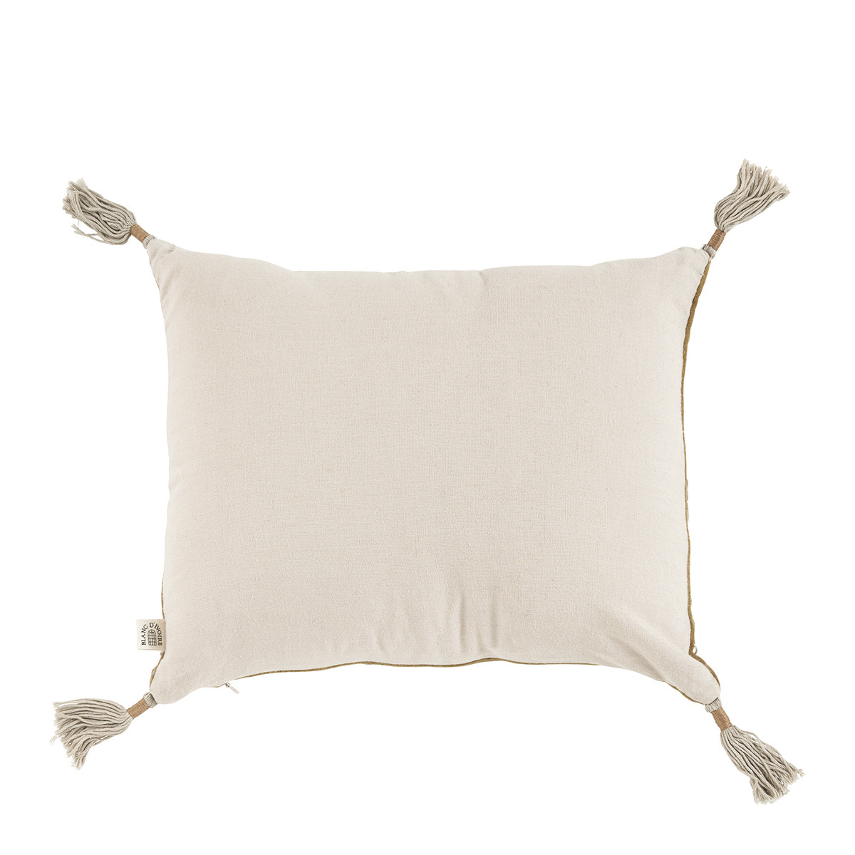 Housse de coussin en velours de coton bronze, BLANC D’IVOIRE