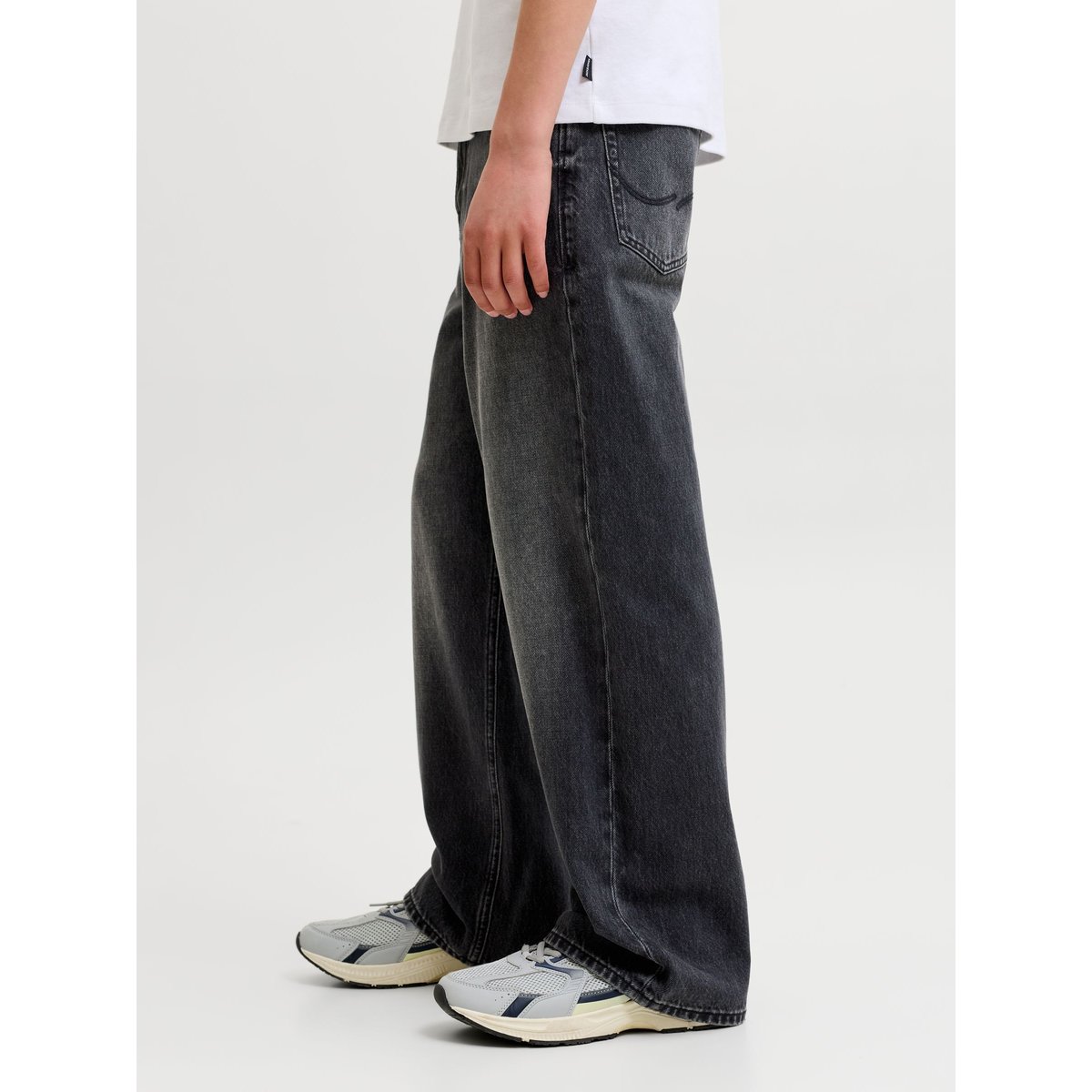 Jean large, DAVE black denim, JACK & JONES JUNIOR