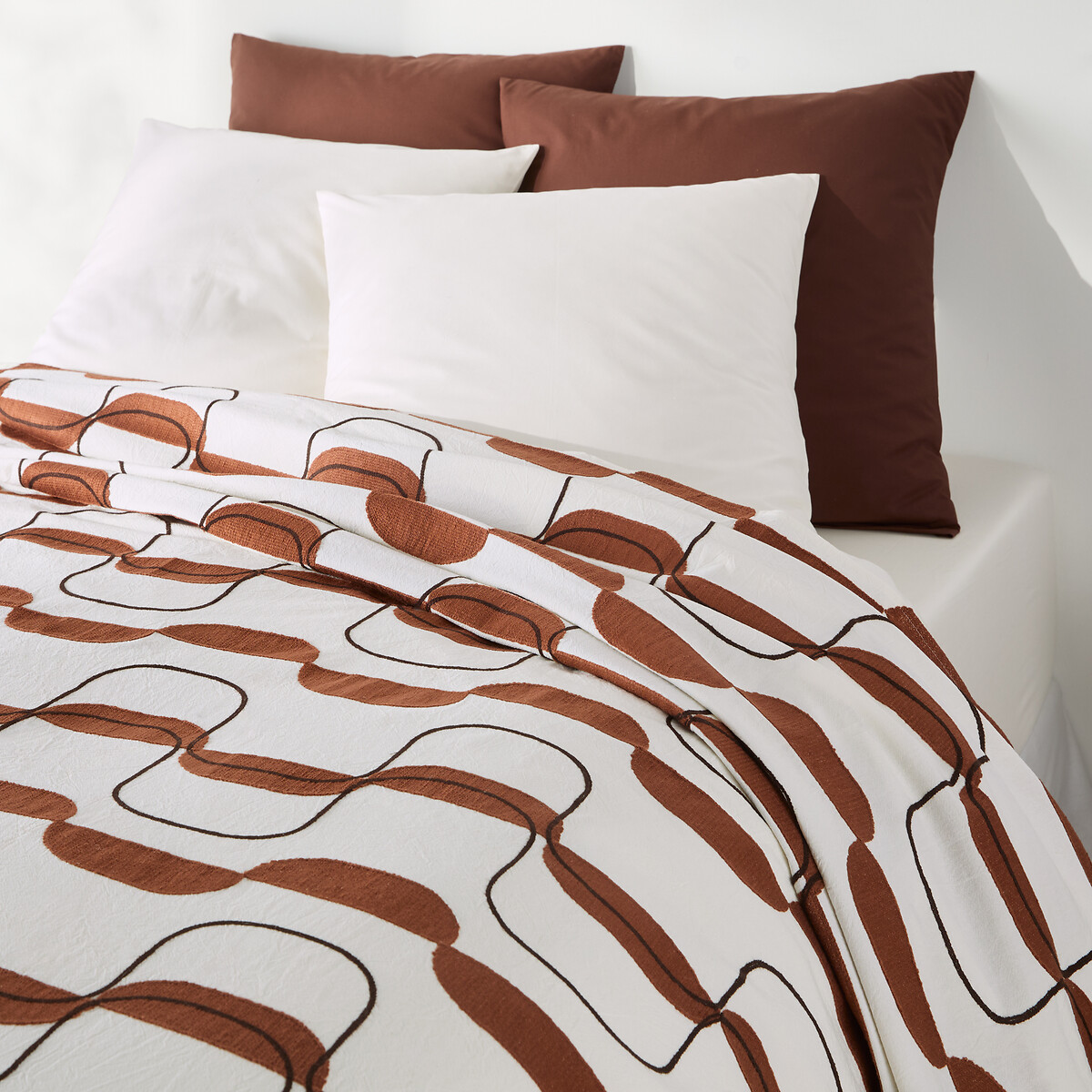 Nati Embroidered Cotton Bedspread ecru , LA REDOUTE INTERIEURS