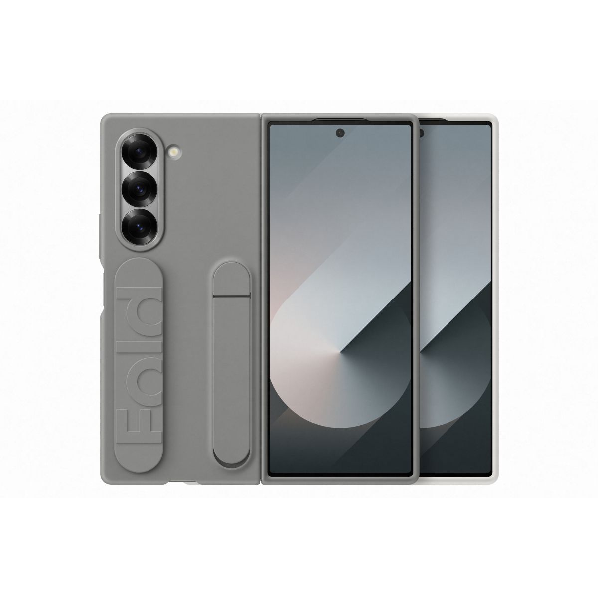 Coque Z Fold6 Gris stand avec lanière couleur unique, SAMSUNG
