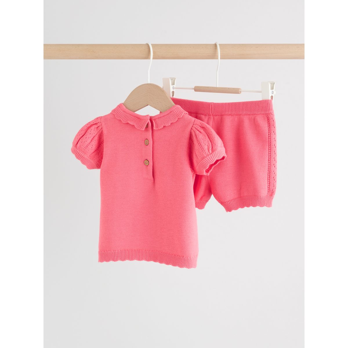 Short et haut en maille bébé, 2 pièces rose, NEXT