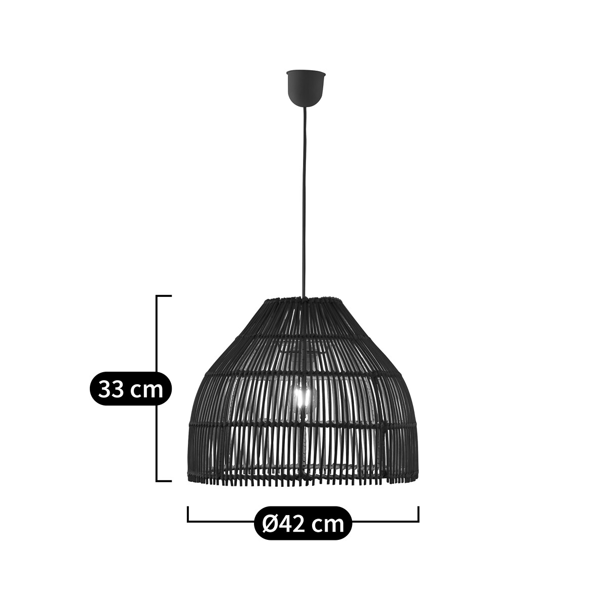 Hängeleuchte aus Rattan, Durchmesser 42 cm, DANKIA natur, LA REDOUTE INTERIEURS
